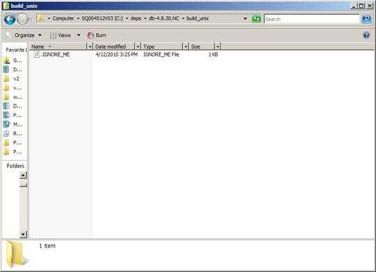 The build_unix folder is empty