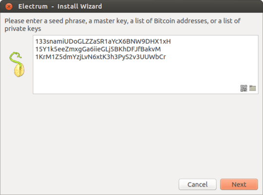 screenshot of import option