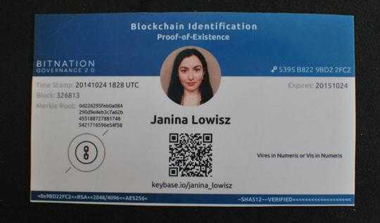 Janina Lowisz's blockchain passport