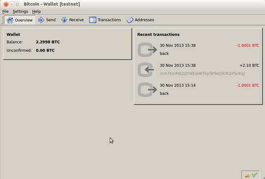 bitcoin-qt testnet