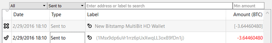 Transaction list