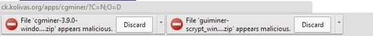 miner malware warning
