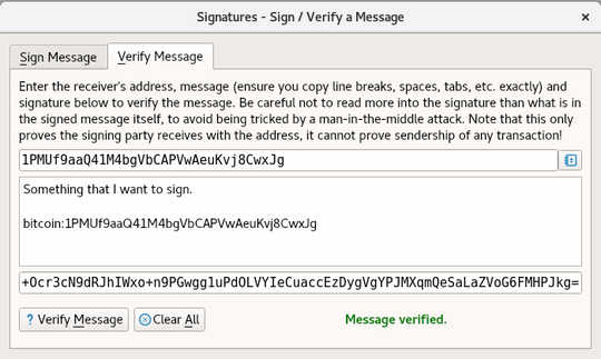 verified message