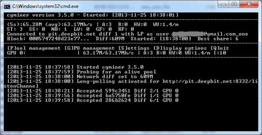 running cgminner