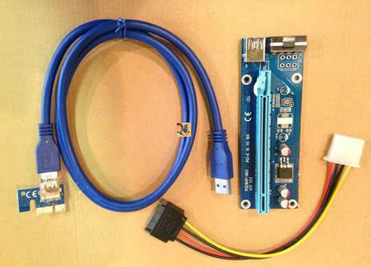 PCI x1 USB to PCI x16 riser