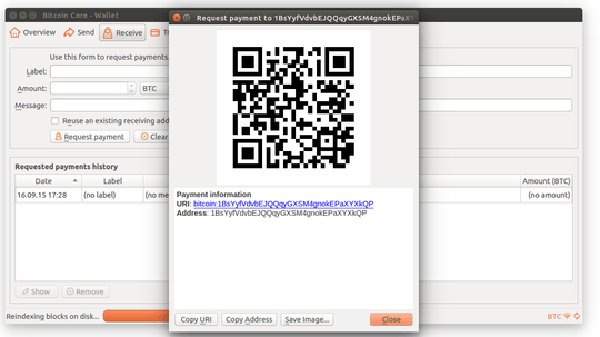 New Address showing in Bitcoin Core