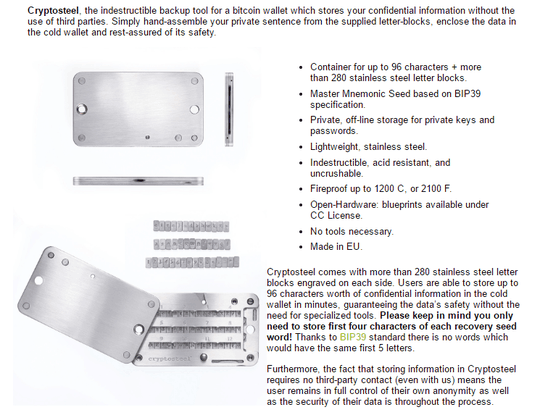 cryptosteel description