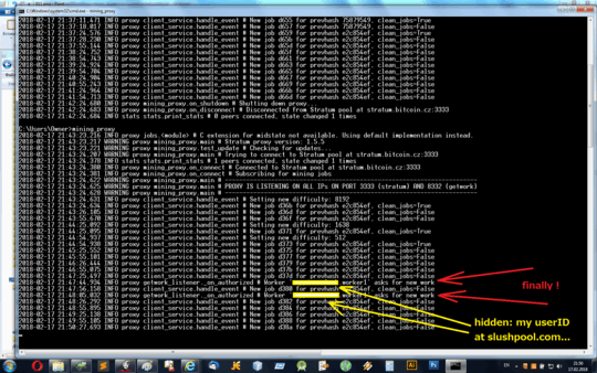 FPGA miner accepting jobs via Stratum