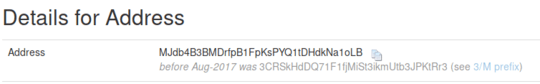 Screenshot showing both representations of a random Litecoin P2SH address