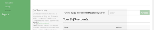 Settings -> Accounts -> 2of3 Accounts
