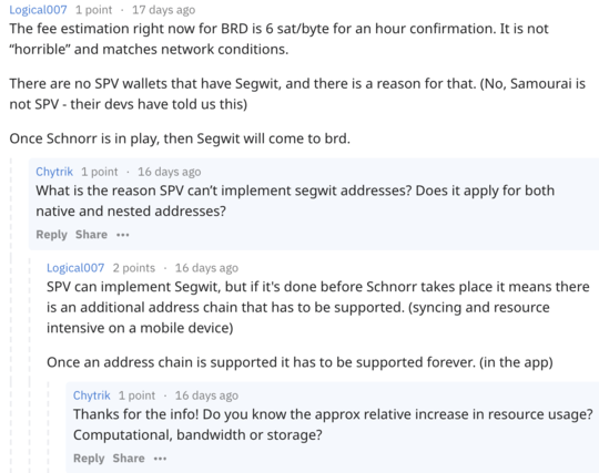 Reddit conversation