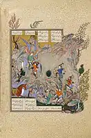 The Angel Surush Rescues Khusrau Parviz, fol. 708v