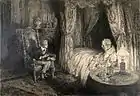 "You were happy!" said the king. "You were disobedient. You were causing grave anxiety and you were happy! The first duty of a prince is to his country." (1916) 15 3/8 x 22 3/8 inches.  Collection of the Delaware Art Museum