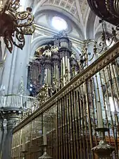 The organ and grille of the Choir.