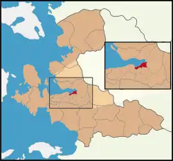 Location of Konak within Turkey.
