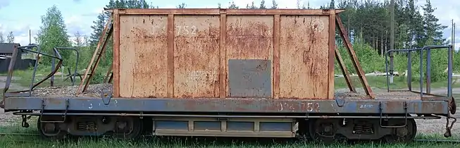 Kambarka Engineering Works hopper car to transport track ballast, 750 mm (.mw-parser-output .frac{white-space:nowrap}.mw-parser-output .frac .num,.mw-parser-output .frac .den{font-size:80%;line-height:0;vertical-align:super}.mw-parser-output .frac .den{vertical-align:sub}.mw-parser-output .sr-only{border:0;clip:rect(0,0,0,0);clip-path:polygon(0px 0px,0px 0px,0px 0px);height:1px;margin:-1px;overflow:hidden;padding:0;position:absolute;width:1px}2 ft 5+1⁄2 in) gauge