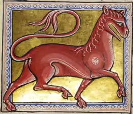 A crocotta, Aberdeen Bestiary manuscript (1200).