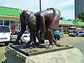 Villagers monument on the city market