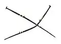 Bronze nail-like pins