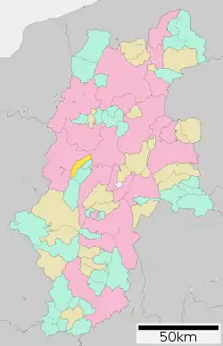 Location of Hata in Nagano
