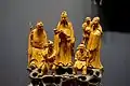 Wood carving of the Sanxing by Zhu Zichang (朱子常, Qing Dynasty)