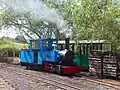 Alan Keef 2-6-0TT 'Bunty' runs round the train at Heatherslaw Mill Station