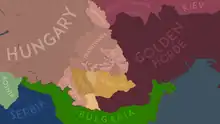 The political situation in the Carpathian Basin in the year 1246AD, before the Diploma of the Joannites took effect.