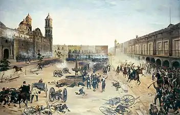 April 2, 1867. General Porfirio Díaz Entry at Puebla, by Francisco de Paula Mendoza, 1902.