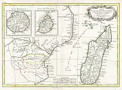 Map by Rigobert Bonne showing Monomotopa (Mutapa), dated 1770