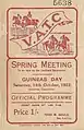 Front cover 1922 Toorak Handicap Racebook.