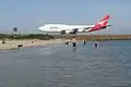 Sydney Airport runway near Botany Bay beach