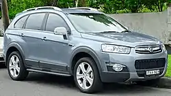 Holden Captiva (2006–2009; 2016–2018)Holden Captiva 7 (2009–2016) .mw-parser-output .hatnote{font-style:italic}.mw-parser-output div.hatnote{padding-left:1.6em;margin-bottom:0.5em}.mw-parser-output .hatnote i{font-style:normal}.mw-parser-output .hatnote+link+.hatnote{margin-top:-0.5em}Main article: Chevrolet Captiva