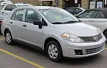 First-generation Versa sedan (C11; 2006–2012).mw-parser-output .hatnote{font-style:italic}.mw-parser-output div.hatnote{padding-left:1.6em;margin-bottom:0.5em}.mw-parser-output .hatnote i{font-style:normal}.mw-parser-output .hatnote+link+.hatnote{margin-top:-0.5em}Main article: Nissan Tiida (C11)