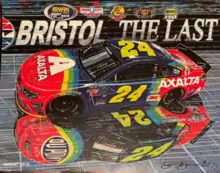 2015 Irwin Tools Night Race program cover, with artwork by former NASCAR artist Sam Bass. The painting is called "Over The Rainbow".