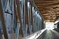 A view of the Howe Truss System spanning the 282 feet (86&nbsp;m) of the bridge