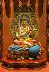 Shrine to Manjushri (Chinese: 文殊菩薩; pinyin: Wénshū Púsà), one of the eight Zodiac protectors, within the Universal Wisdom Hall