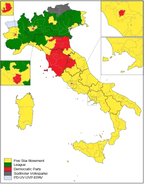 Parties with the most votes in constituencies for the Senate of the Republic