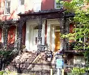 #3&4: Doorways of the Greek Revival townhouses, design attributed to Alexander Jackson Davis&nbsp;, "one of America's most versatile 19th century architects"