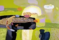 Ivo Křen, Summer full of scents, linocut 65 x 95 cm, consecutive print in 24 colours, 2017