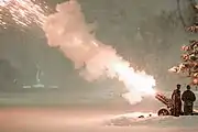 Artillery at Fort Drum, New York fires the Salute to the Union – 50 successive artillery rounds – marking the end of the burial day on December 6, 2018