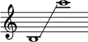 \new Staff \with { \remove "Time_signature_engraver" }
{
\cadenzaOn
b1 \glissando c'''1
}