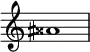 {
\override Score.TimeSignature #'stencil = ##f
\relative c'' {
\clef treble \time 1/1 \hide Staff.TimeSignature \once \override Accidental.stencil = #ly:text-interface::print \once \override Accidental.text = \markup { \concat { \sharp \doublesharp}} ais1
} }