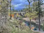 Charles Road crossing the Spokane River and connecting the west and east sides of the community.
