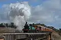 Historic loco 1210 followed by diesel-electric 4807 hauling one of the former ARHS ACT Division's many tour trains
