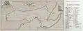 1743 map of Alexandria showing "R. Supposed site of the isle Antirrhodes"