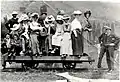 Picnic party on a powered trolley