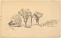 Aaron Draper Shattuck. Stowe, Vermont. 1858. Graphite on wove paper; sheet: 28 × 44.3&nbsp;cm (11 × 17 7/16 in.) National Gallery of Art, Washington. Gift of Paul Magriel. 1980.50.4