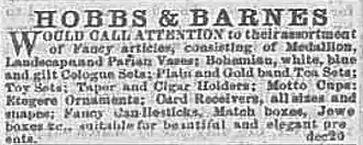 very old newspaper advertisement without illustrations