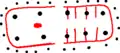 Schematic drawing of an early Iron Age house. In-door stables are introduced.