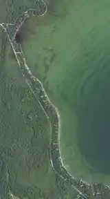 Aerial view of the community of North Bay and residential developments to the south